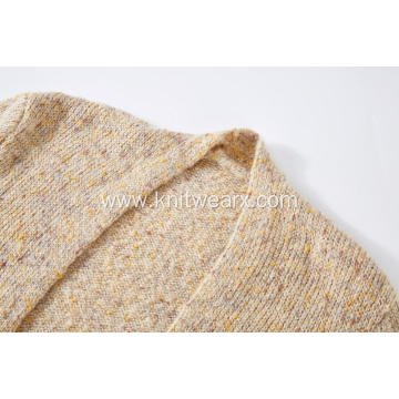 Women's Knitted Colour Neps Open Front Pocket Cardigan